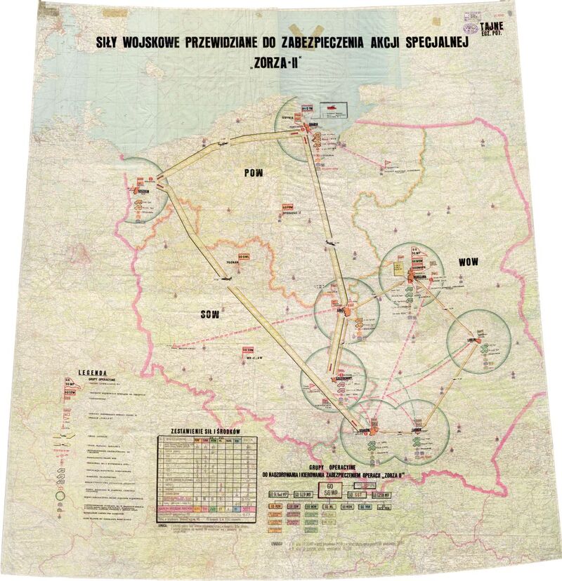 Siły wojskowe przewidziane do zabezpieczenia akcji specjalnej ZORZA-II mapa duża (1)